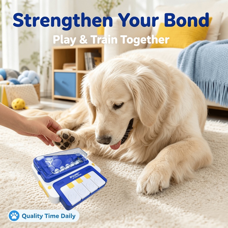 Dog Puzzle Feeder Toy - Mainan Piano Interaktif untuk Anjing dengan