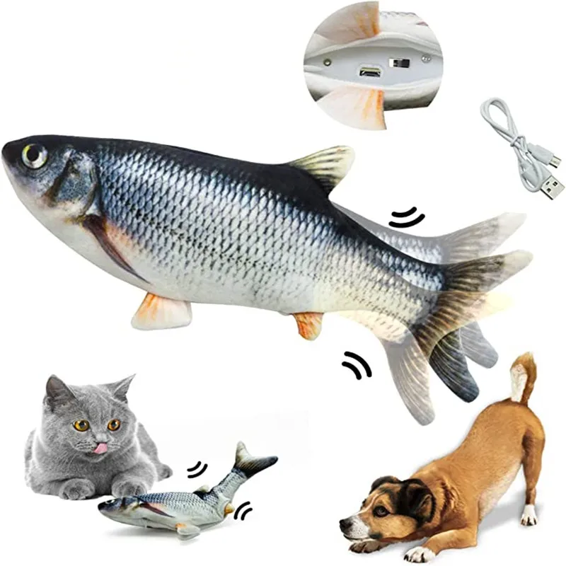 Electric Floppy Fish Dog Toy - Mainan Kucing Ikan Pengisi Daya USB