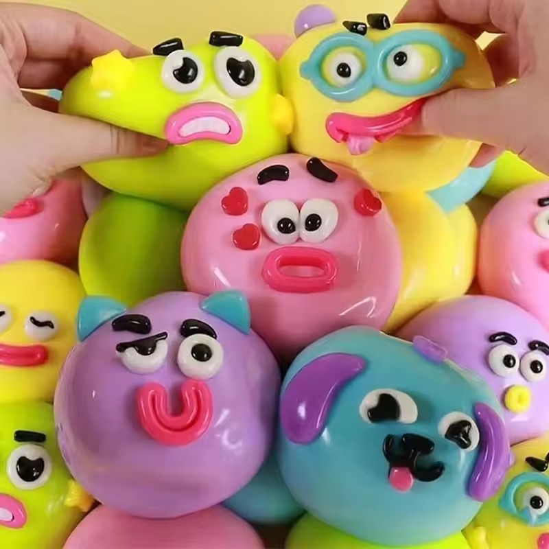 Interactive Squeaky Plush Dog Toy - Tersedia 5 Model Mainan Squishy Wajah