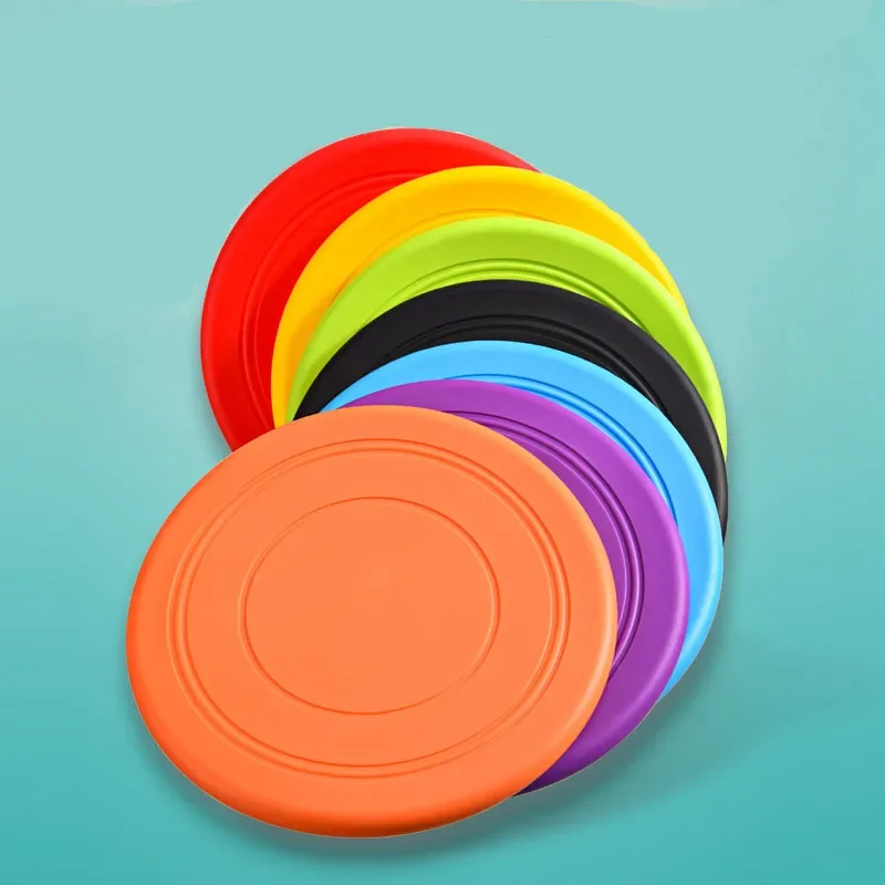 Flying Disc Dog Training Toy - Piring terbang silikon mainan anjing kucing,