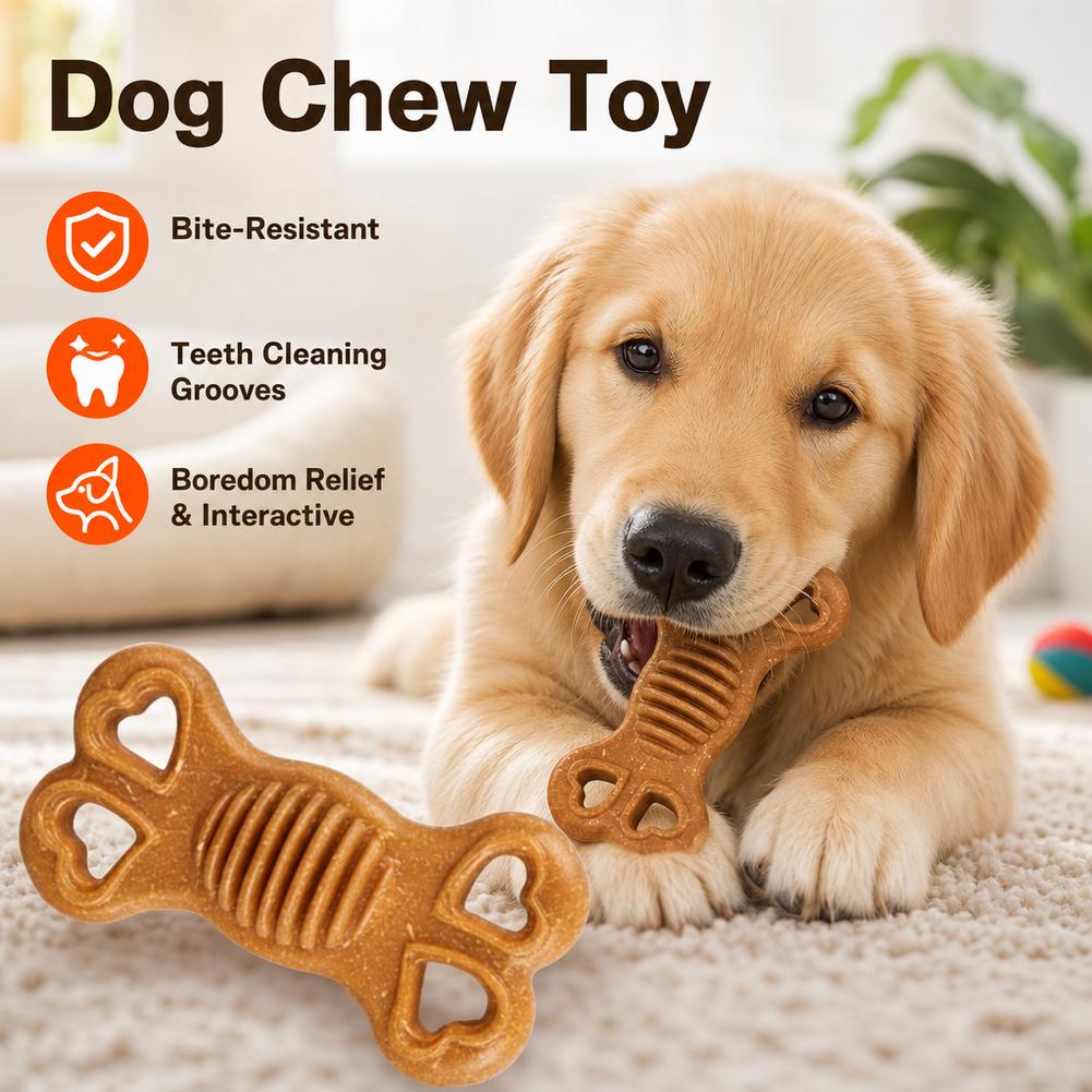 Teeth Cleaning Dog Chew Bone - Mainan Gigitan Anjing yang Tidak Mudah